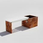 Corten / aluminium blanc