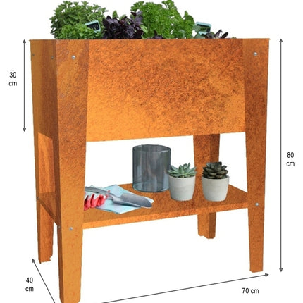 Jardinière de table design « Palatino », petite jardinière profonde | Corten 