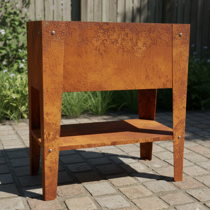 Design table planter "Palatino" medium, deep planting trough | Corten 