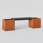 Vue de la banque 100 40x40 Corten