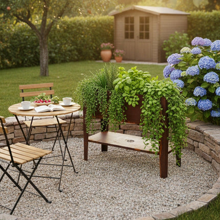 Design table planter "Palatino" medium, deep planting trough | Corten 