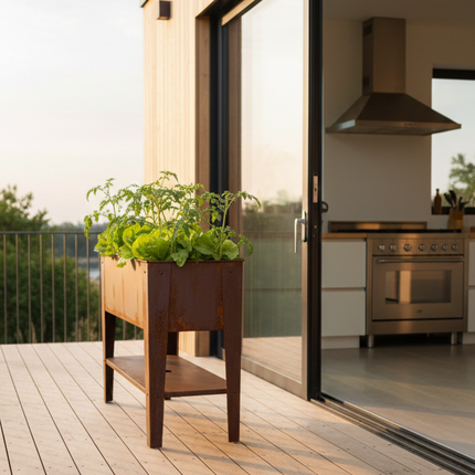 Jardinière de table design « Palatino », petite jardinière profonde | Corten 