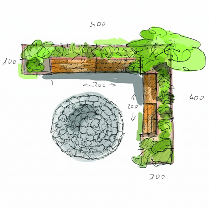 Garden feature | Urbank FAMILY seating area