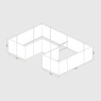 300x200/70 cm U-Form