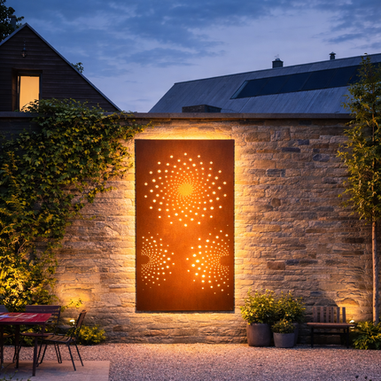 SPACE VERTICAL mit Motiv | Breite 87 cm | Corten